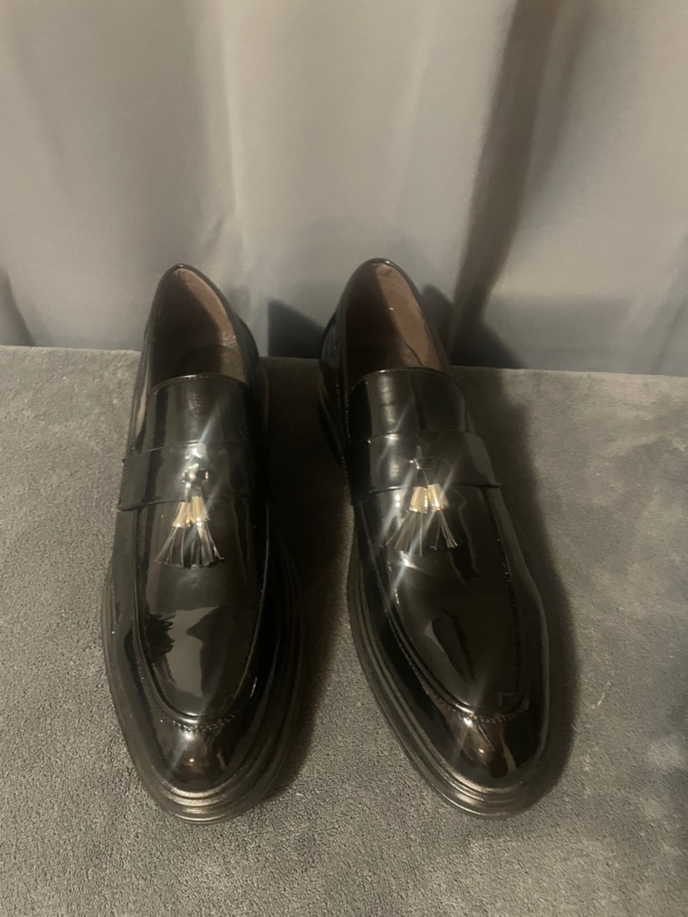 Men's Black Patent Tassel Slip-On Loafers – Polished Dress Loafers